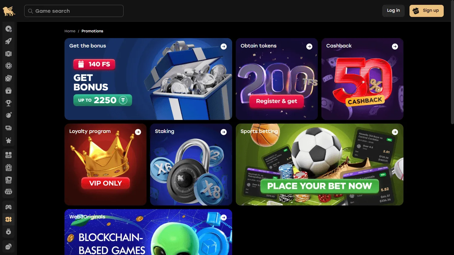 Fairspin Casino promotions screen on desktop